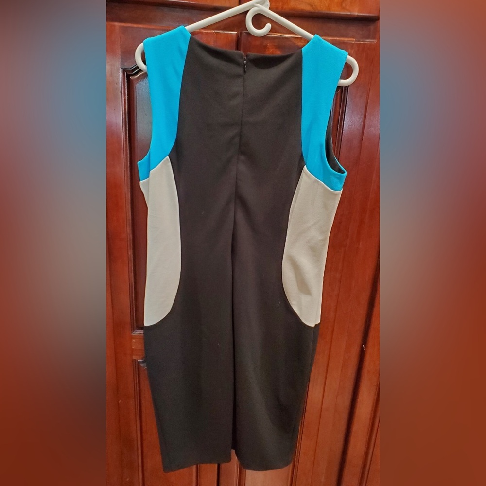 Calvin Klein Color Block Sleeveless Shift Dress Sz.10 - Picture 7 of 10